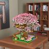 3D Mini Sakura Tree Building Blocks Toys, Diy Cherry Blossom Bricks Tree House Model, Ornament Model, Brick Games, Kids Gift
