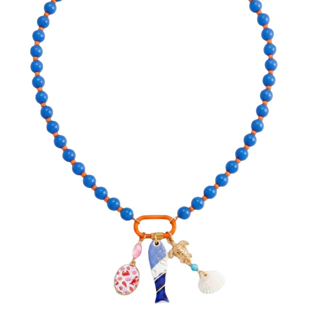 Ornaments Bohemian Resin Beaded Necklace Sea Series Beach Beaded Necklace Holiday