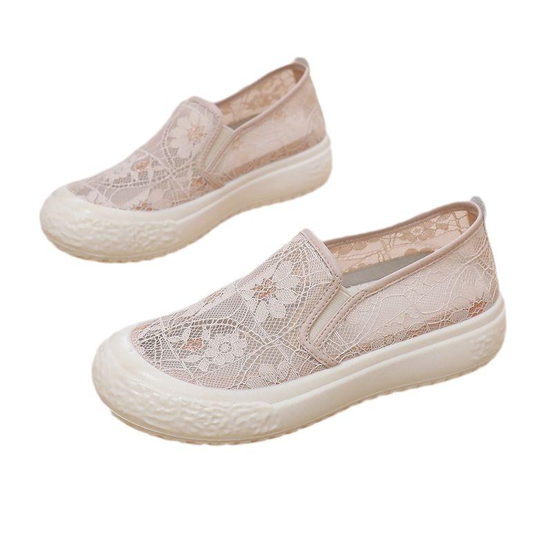 Рыбацкая обувь женская летняя новая обувь Xiaoxiangfeng полая сетчатая женская дышащая повседневная обувь ленивая студенческая обувь на платформе