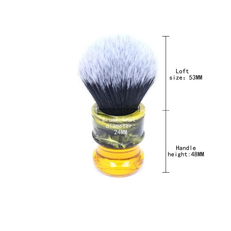 Yaqi Black/White Tuxedo Synthetic Fibre Resin Handle 24MM Men Wet Shave Brushes Sagrada Familia Portable Travel Shaving Tool