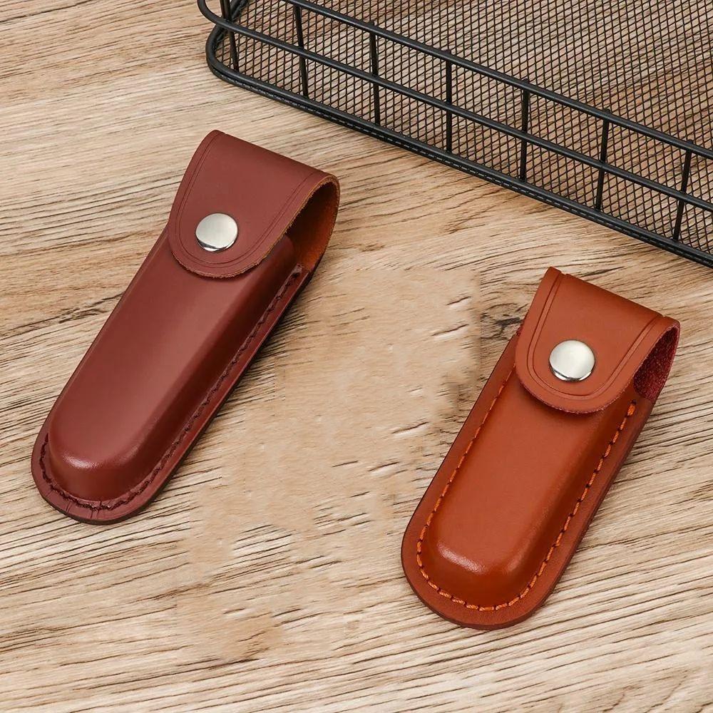 Fixed Leather Sheath Pocket Brown Leather Sheath Pouch Bag Protective Cover