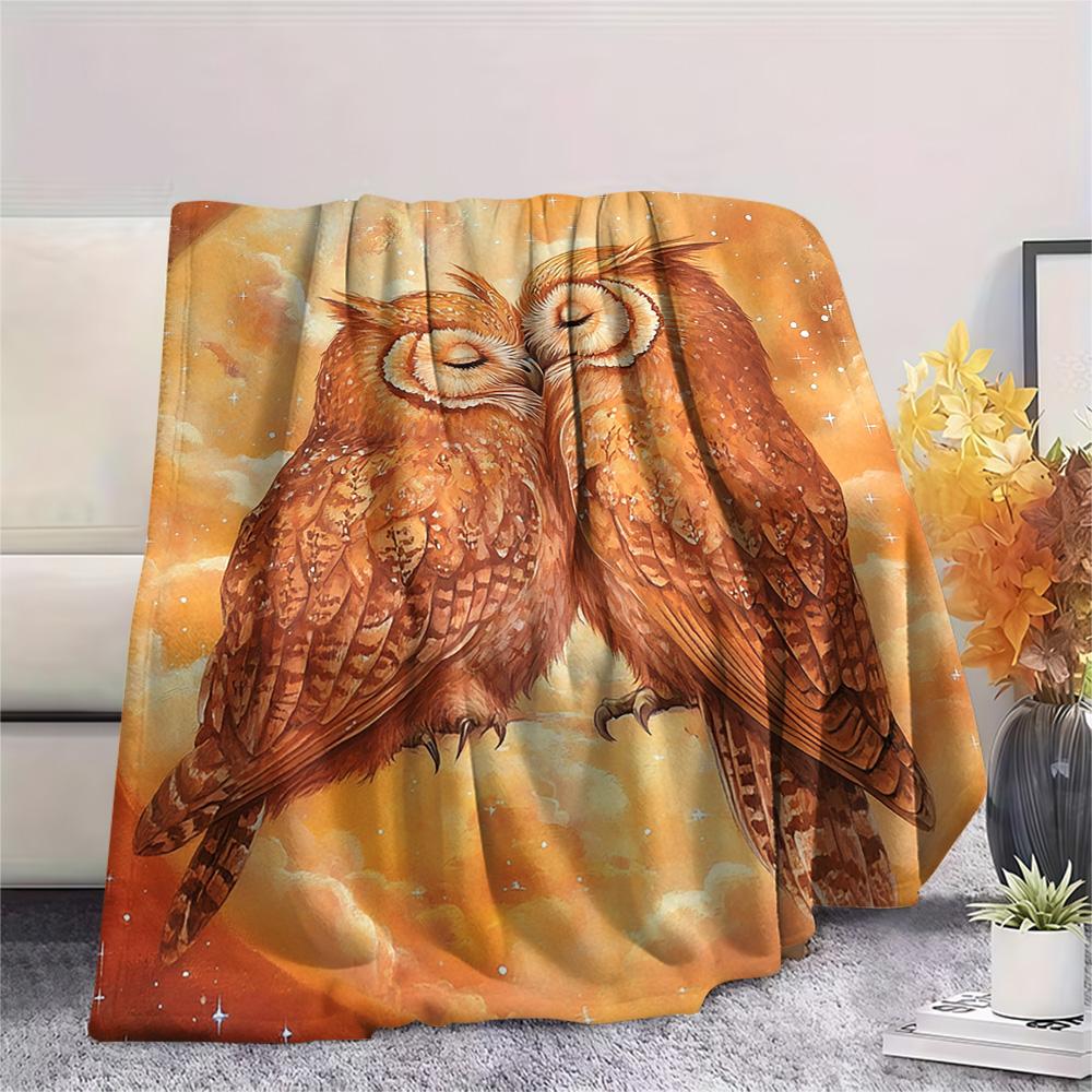 Фланелевое одеяло с принтом совы, Высококачественное, Удобное для всех сезонов, Декор для дома, Тепло и уют, Идеально для рождественских подарков