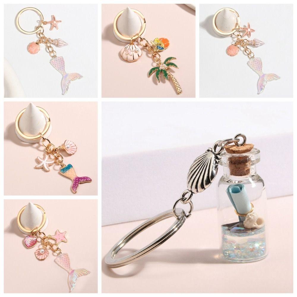 Conch Mermaid Tail Keyring Mermaid Tail Beach Style Beach Style Fun Decorative
