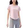 Comfortable Casual Solid Color Breathable Thin Round Neck Short Sleeve T-Shirt Women Tops Soft-Pink 962527105-2