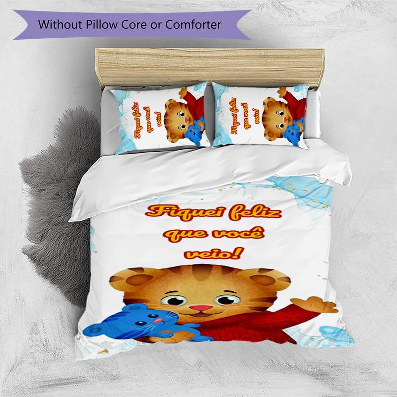 Daniel Tiger 3pcs Bedding Set Duvet Cover Closure Includes 1 Duvet Cover & 2 Pillowcases for All Seasons Bedroom Home Dorm Decor