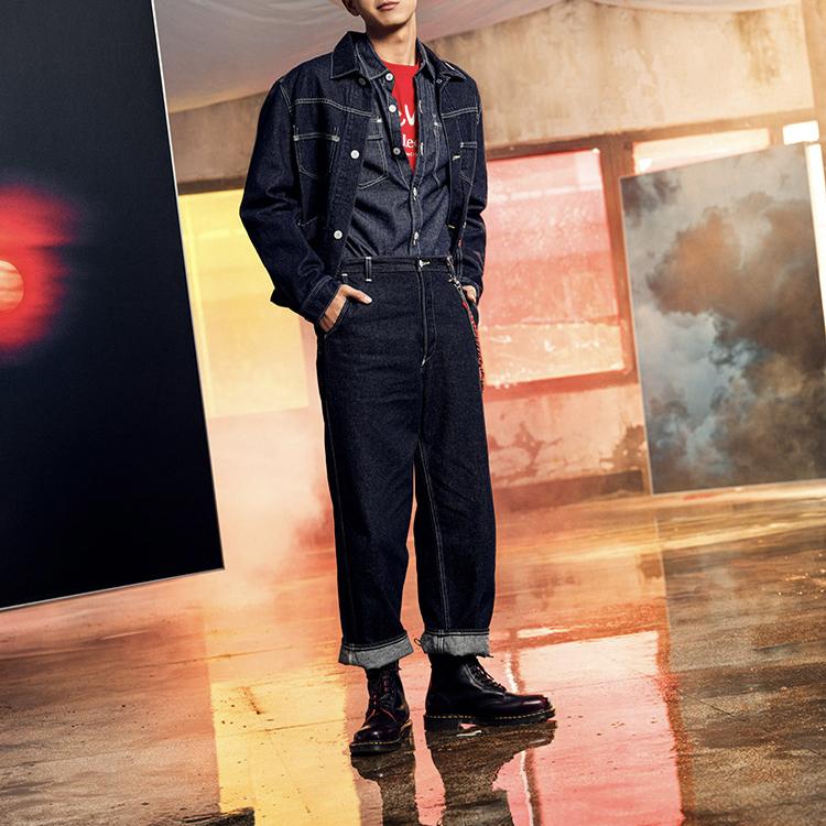 Куртка джинсовая Levis с воротником Мужские куртки темный деним A0142-0000