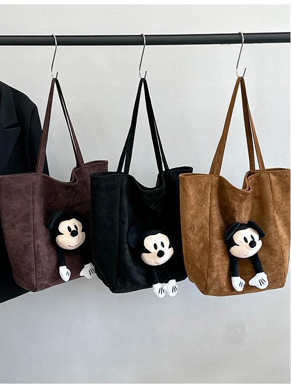 Korean Cute Mickey Head Large Capacity Retro Tote Shoulder Bag