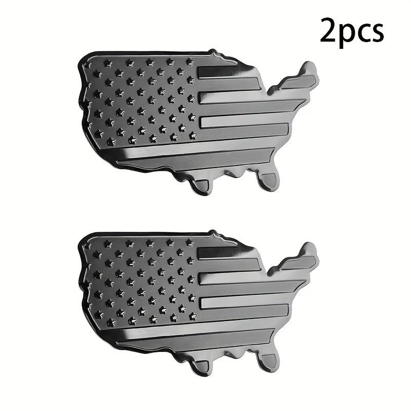 2pcs Small Matte Black American Flag Sticker Decal for Car 3D US American Flag Emblem Decals for Trucks for Truck Car Motorcycle