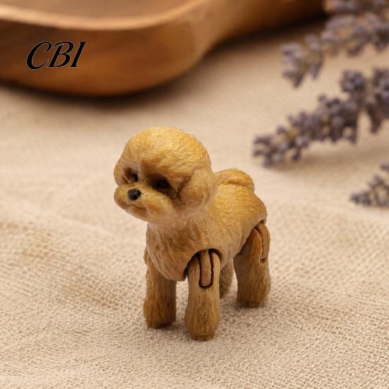 Fidget Toy for Adults 3D Printed Articulated Poodle Teddy Figurine, Flexible Dog Decor with Realistic Curly Fur, Soft Miniature Color, Adjustable