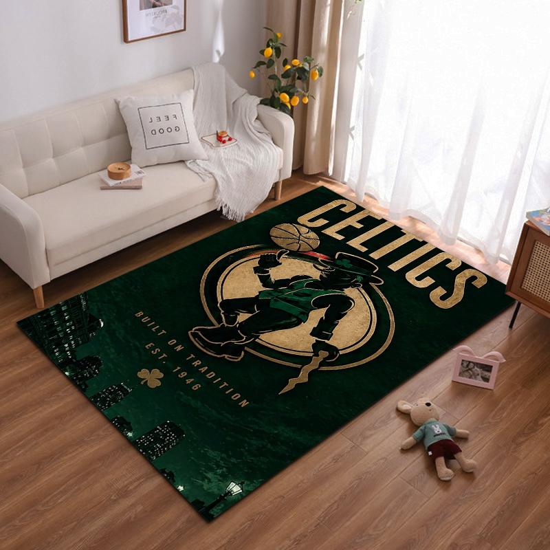 Celtics Themed Rug with Vintage Design Non-slip rug suitable for living room and bedroom sofas sofas.