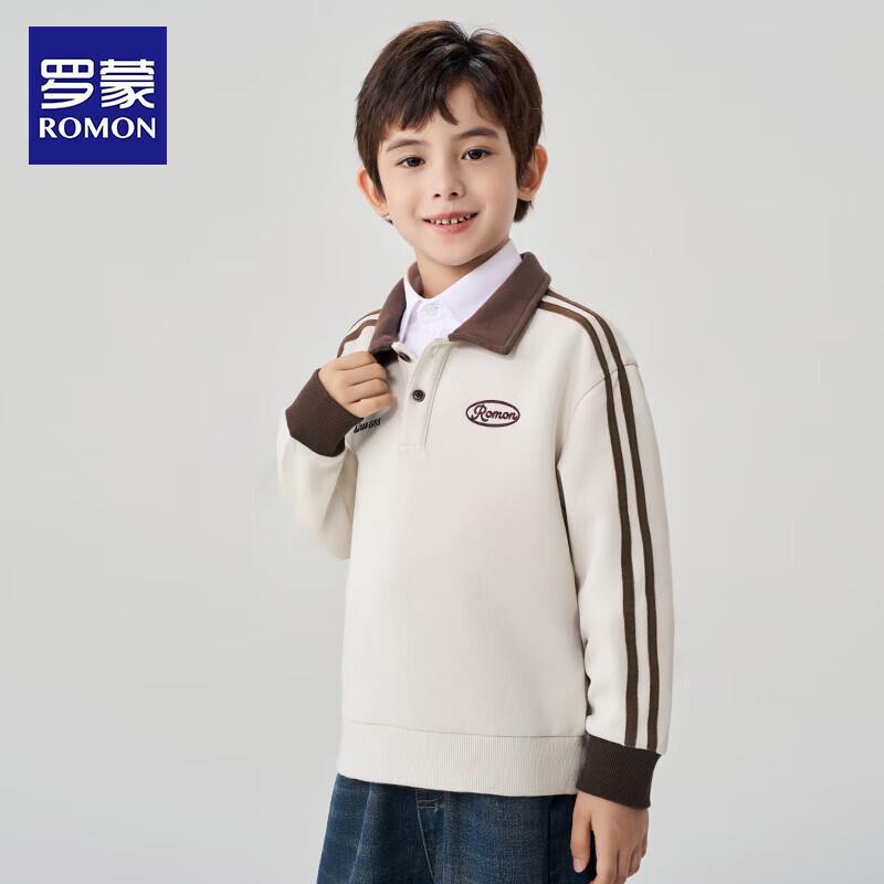 Luomon Boys' Polo Collar Raglan Sweatshirt