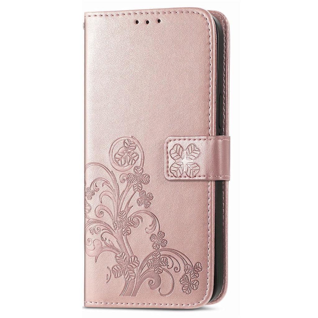 Leather Wallet Flip Case for Huawei Nova 15 14 13 12 12S 11 9 Ultra Pro SE Y72 Y63 Y73 9 Embossed Clover Floral Design