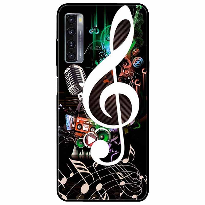 For TCL 20L Plus Case 20L+ Silicone Soft Shockproof TPU Back Cover for TCL 20S 20L Case Black Bumper Painted Funda TCL20S Capa
