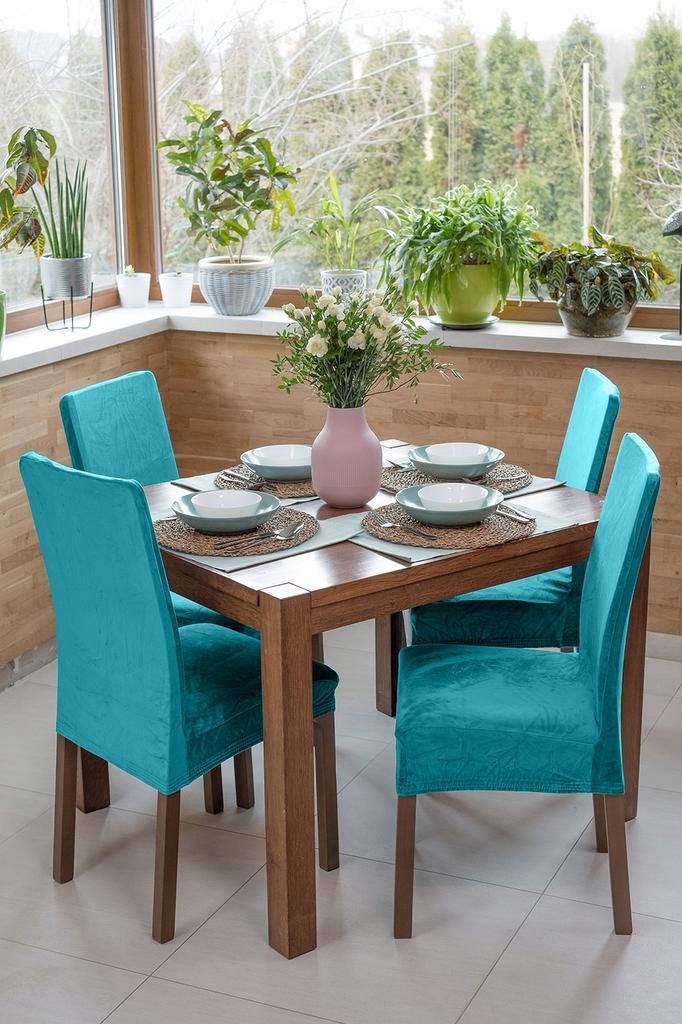 Cover Velvet Chair Velvet Turquoise Light Thick