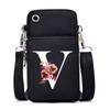 Letter Printing, Black Oblique Span Bag, Mobile Phone Bag, Light To Carry, Vertical Length And Width, Change Bag.