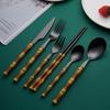 Food Cutlery Imitation Mirror Process Bamboo Tableware Stainless Steel Hotel Western Cuisine Cutlery