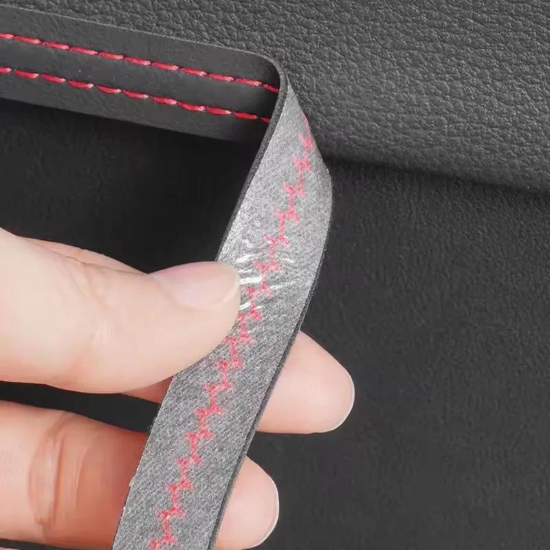 1/2M Автомобильная отделочная полоса из ПУ-кожи, разноцветная, для DIY, плетеная декоративная линия, наклейка на дверь, приборную панель, универсальные аксессуары для интерьера автомобиля