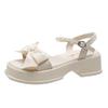Women's 2025 Summer Fairy Style Platform Sandals with Bow and Pearls