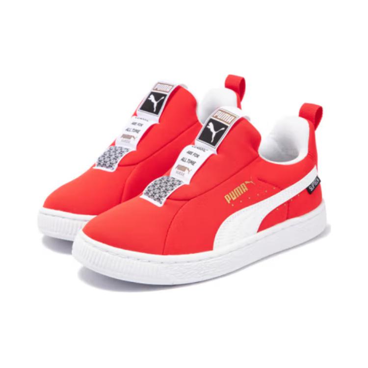 Puma Retro Comfortable Low-Top Kids Skate Shoes Kids Sneakers Red White 401140-02