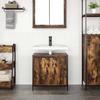 VidaXL Bathroom Vanity Unit Smoked Oak 60x34.5x60 Cm, Toilet Washbasin Cabinet, Under-Sink Cabinet, Floor Cabinet 861894