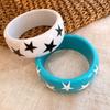 Resin Y2k Star Bangle Smudging Pentagram Hand Ring Unique Star Wide Bracelet  Women