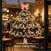 Christmas Window Clings Tree Sticker, Simple Line Static Cling Decal, Waterproof PVC Glass Removable Festive Decal for Holiday Home Doors Windows