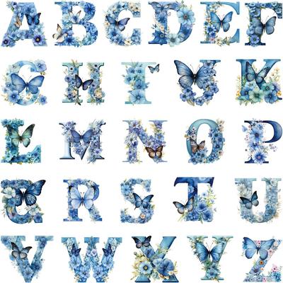 Цветок Алпабет AZ Термопереносные наклейки Виниловые термопрессовые аппликации для одежды Наклейки для свитшотов Parches Ropa Patch Iron On