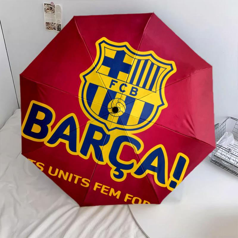 Узор FC Barcelona, автоматический складной зонт, портативная и складная конструкция, 8 спиц, рождественский или день рождения подарок.