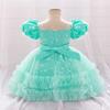 Baby Girl Party Dress Butterfly Sequin Fluffy Mesh Child Kids Clothing Toddler 1st Birthday Baptism Gown Flower Bridesmaid Dress