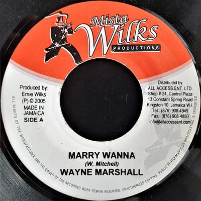 7-дюймовая пластинка WAYNE MARSHALL / CRAIG "LEFTSIDE" P - Marry Wanna / No Std NONE Mista Wilks Pro 2005 Ямайка Регги, Ска и Даб Б/у