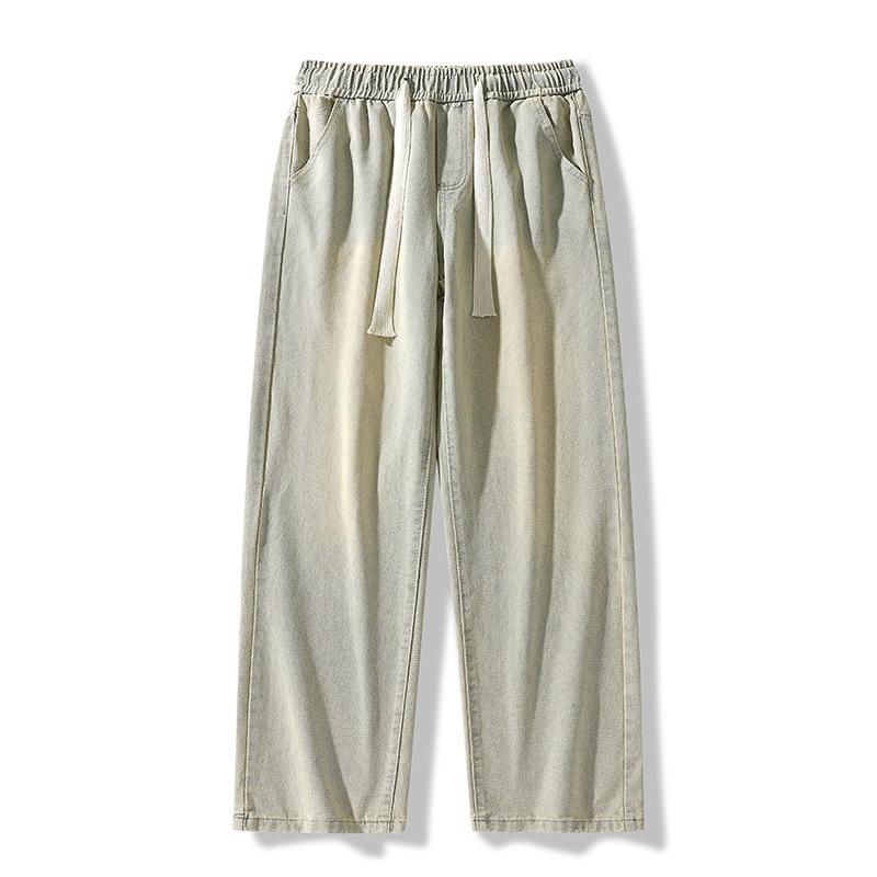 Мужские хлопковые винтажные кошачьи усы Стирка Джинсы из денима Мешковатые широкие брюки на шнурке Уличная одежда Спортивные брюки Спортивные брюки Брюки