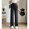 Narrow Version of Wide-leg Pants for Women for Women with High Waist Drooping Black Informal Straight Baggy Summer Suit Floor Pants