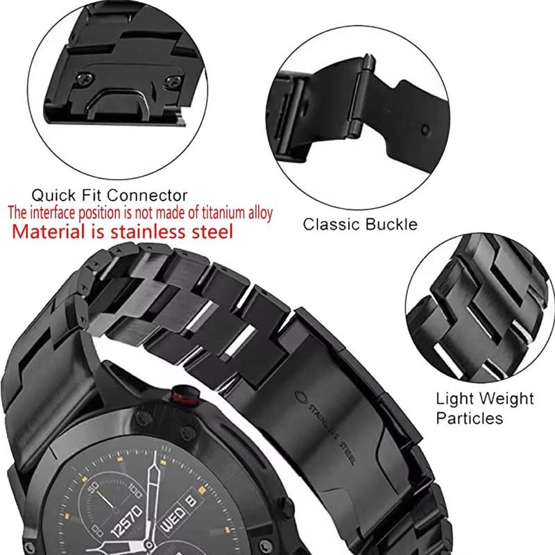 Браслет для часов из титанового сплава для Garmin Fenix 8 51 мм 47 мм 7X 6X MARQ Gen 2 Descent Mk3i G1 Epix Pro 5X Plus Ремешок Quickfit