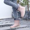 Водные туфли средней высоты, дождевые туфли для женщин среднего возраста, модные туфли на водном клее с подкладкой, водные ботинки, резиновые сапоги для женщин