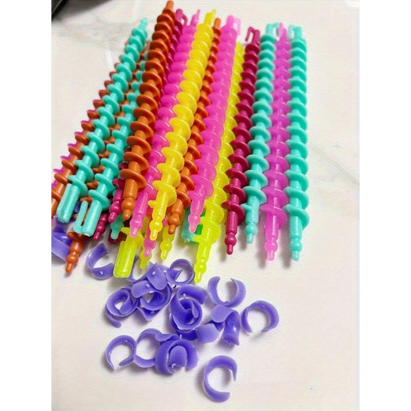 52pcs Mixed Color Spiral Hair Curling Rods - Heat-Resistant Barrels for Salon & Home Use, Durable Plastic Waves & Curls Styling Tools for Women