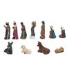 11 Pcs Christmas Resin Nativity Sets Vivid Lifelike Christmas Ornament Gifts for Holiday Desktop