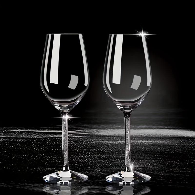 1 пара бокалов для вина с блестящей ножкой, хрустальные бокалы для шампанского, сверкающие блестящие декорированные стразами бокалы для виски, коктейлей для бара, паба, клуба Restaura