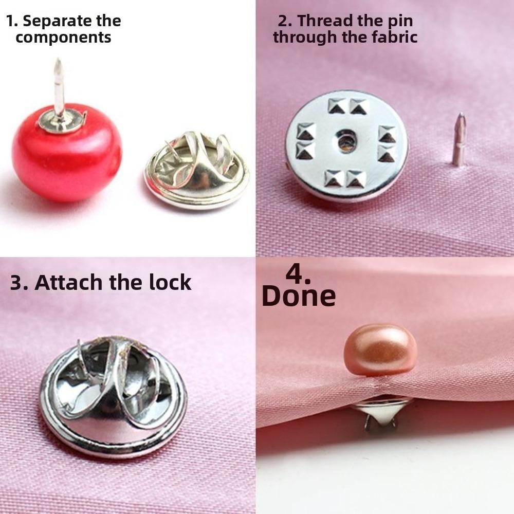 10pcs Needle Buckle DIY Decorative Safety Button Covers Imitation Pearl Button Brooch Pins For Hats