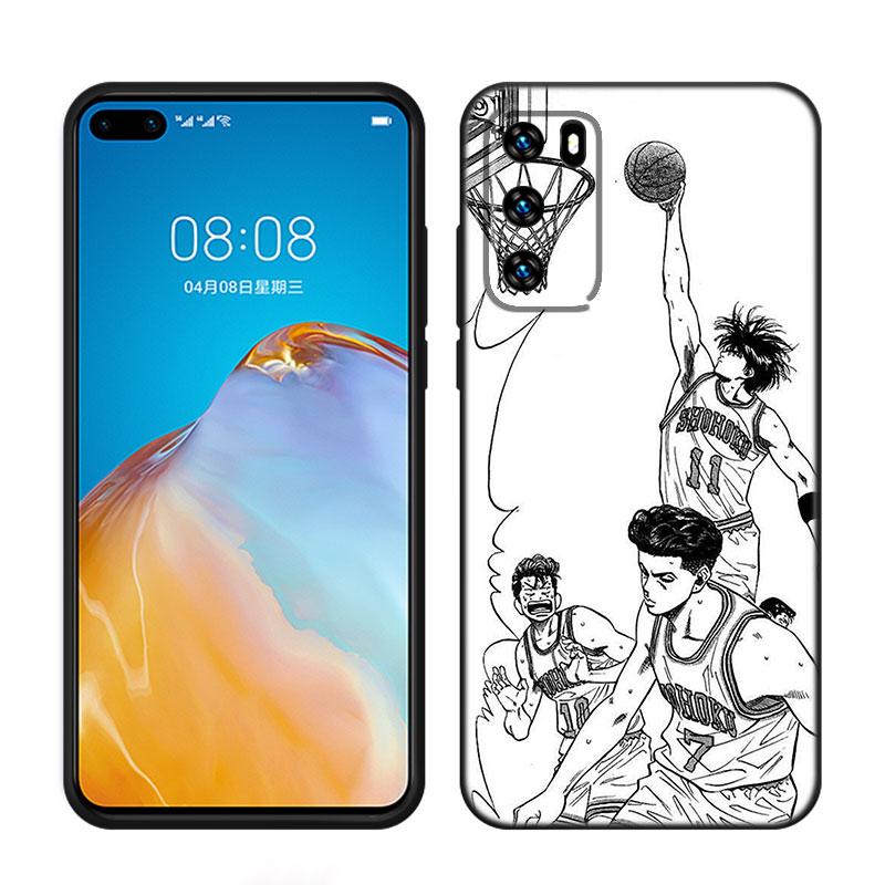 Anime Slam Dunk Black Silicone Phone Case For Huawei P10 P20 P30 P40 Lite P50 P60 Art P50E P Smart Z 2018 2020 2021 Pro 2019
