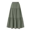 Женская весенняя повседневная длинная юбка с оборками, однотонная юбка, ретро-юбка в складку