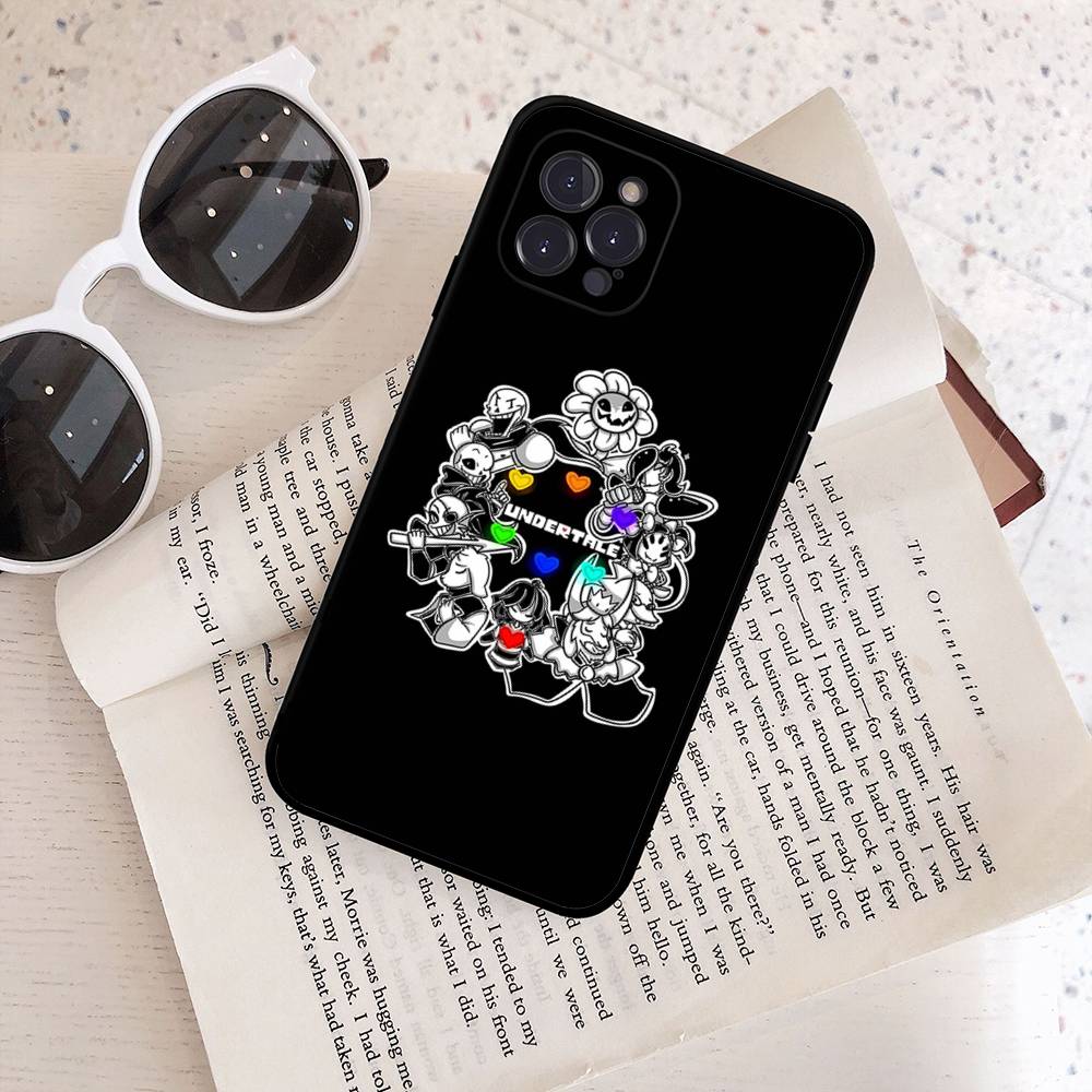 Чехол для телефона Игра Undertale U Для iPhone 17 Air 16 15 14 Plus 13 12 Mini 11 Pro Max Черный Чехол