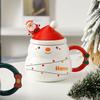 Creative Snowman Christmas Tree Ceramic Coffee Cup Large Capacity Water Cup Cartoon Character Coffee Mug Holiday Gift Home Decor