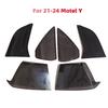 6 Pcs/Set For Tesla Model 3/Y Rear Tail Light Cover ABS Black Car Trim Accessories Cover Adhesive Mounting Protective Cover