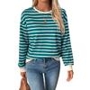 Женский топ в тонкую полоску, осенний свитер с круглым вырезом и длинными рукавами, свободная спортивная толстовка