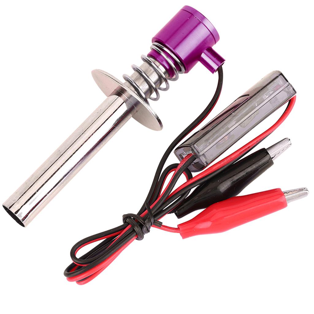 6V 24V Electronic Glow Plug Starter Igniter Fit for Nitro RC Car Engine (Purple)