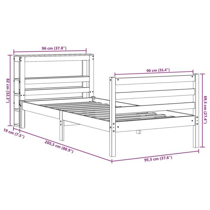 VidaXL Bed Frames Without Mattress 90x200 Cm Solid Pine Wood 3305820