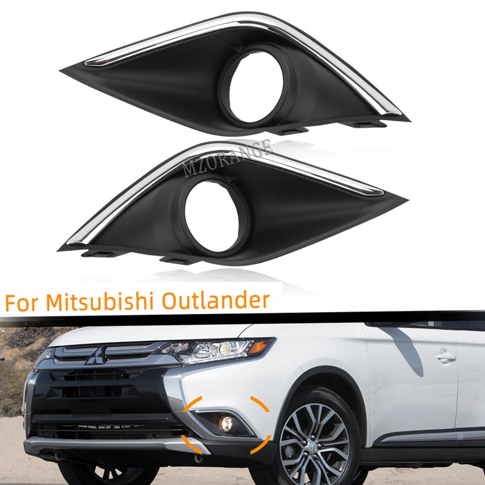 Chrome Fog Light Covers for Mitsubishi Outlander 2016-2018 Fog Lights Bezel Fog Lamp Hood Frame Black Grill car