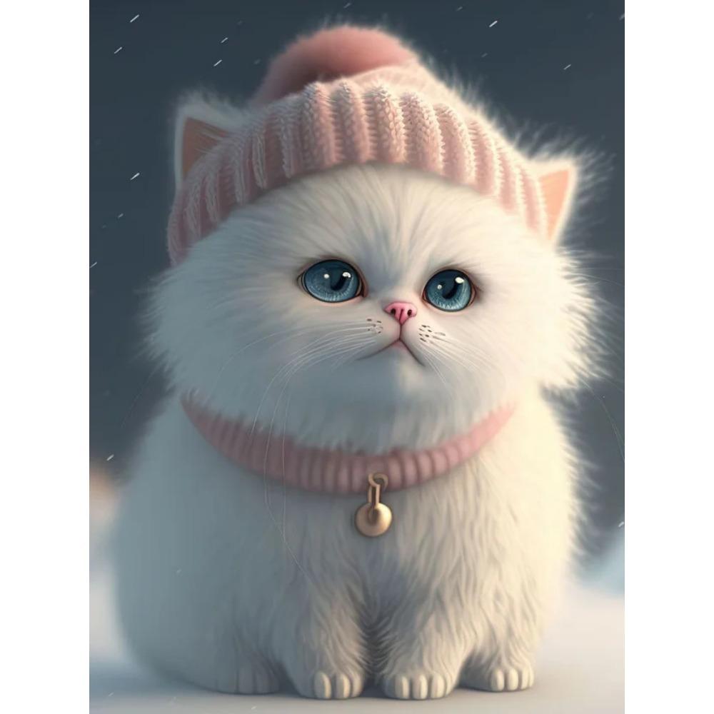 Алмазная картина, полная дрель, милый лев, кошка, животное, круглая алмазная живопись, ручная работа, Лось, панда, сделай сам, алмазная мозаика, картина, украшение для дома