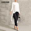 Spring and Autumn Women's Blouse Front Short Back Long Flowy Pullover Swallowtail Personalized Long Sleeve Tops