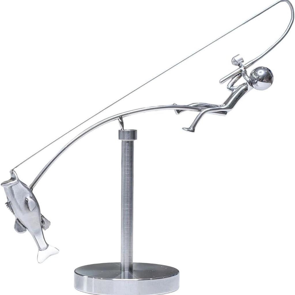 Рыбак Стальной Баланс Скульптура Игрушка Кинетическое Искусство Неваляшка Кинетическая, Балансирующая Декомпрессионная Наука Психология Игрушка для Дома Офиса Декор для Стола